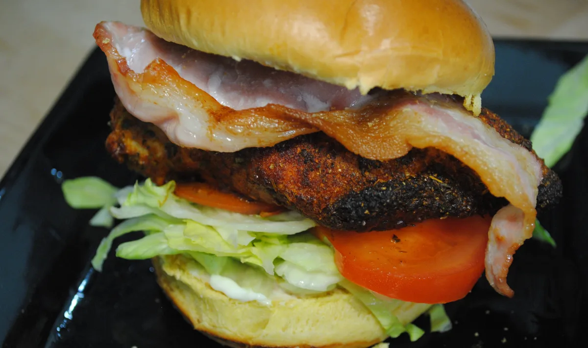 Cajun Chicken and Bacon Burgers Recipe - 1