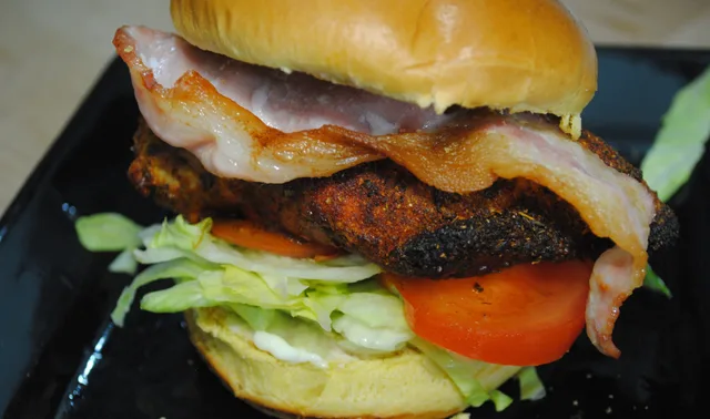 Cajun Chicken and Bacon Burgers Recipe - 1