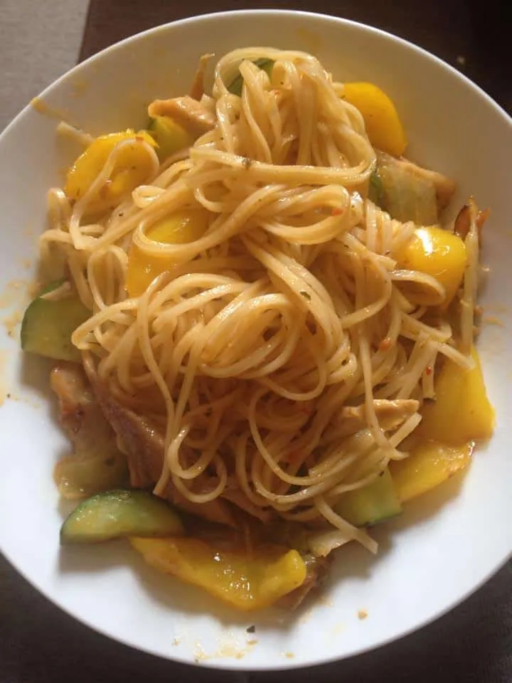 Easy Sweet Chilli Chicken Noodles recipe