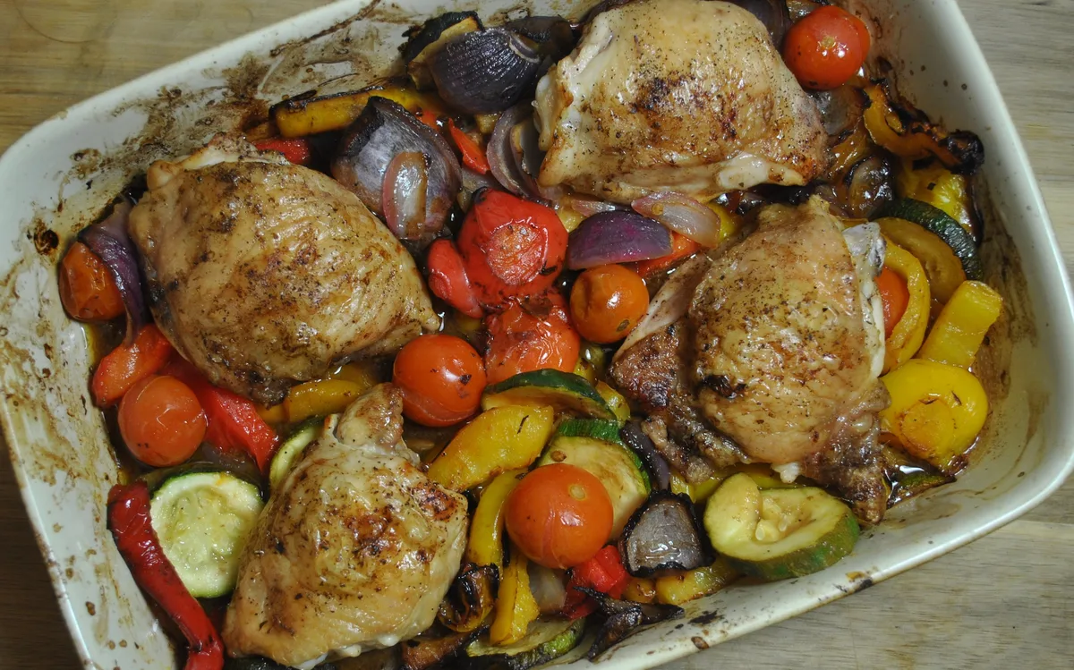 Healthy Lemon Roast Chicken & Vegetable One Dish Dinner Recipe - 2