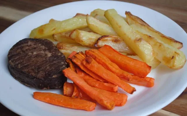 Healthy Vegetarian Steak and Chips recipe