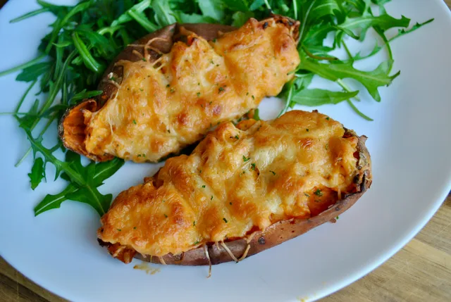 Loaded Bacon & Cheese Sweet Potatoes Recipe - 2