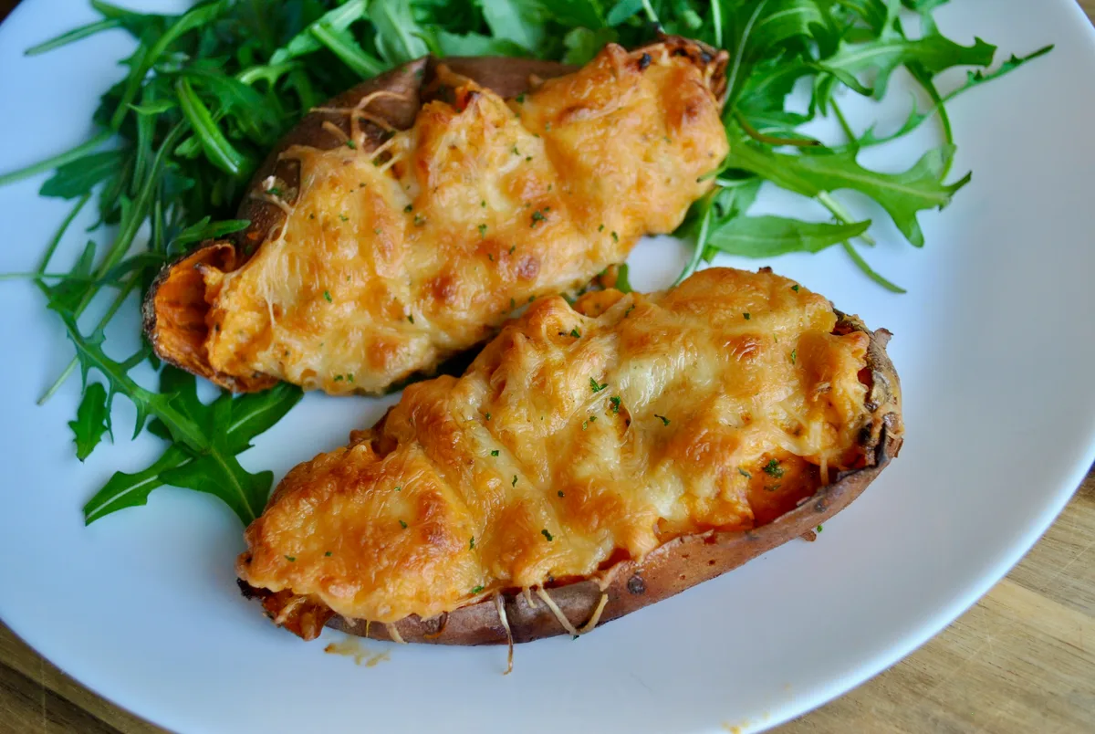 Loaded Bacon & Cheese Sweet Potatoes Recipe - 2