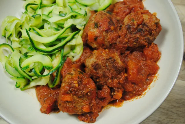 Saucy Homemade Meatballs and Courgetti Recipe - 1