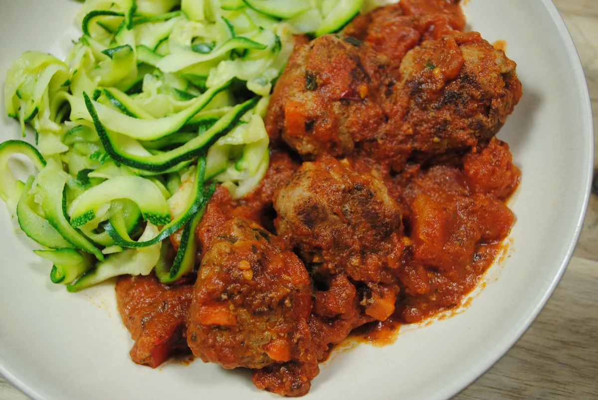 Saucy Homemade Meatballs and Courgetti Recipe - 1