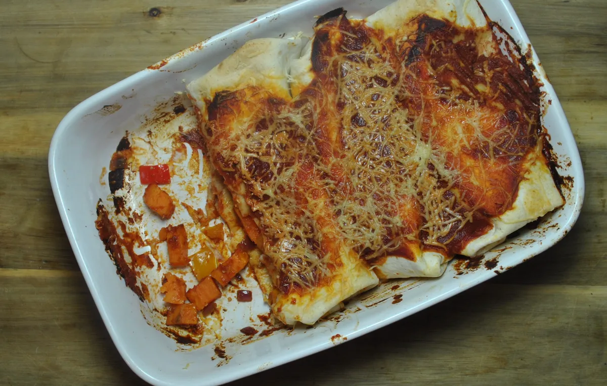 Sweet Potato and Bean Vegan Enchiladas Recipe - 1