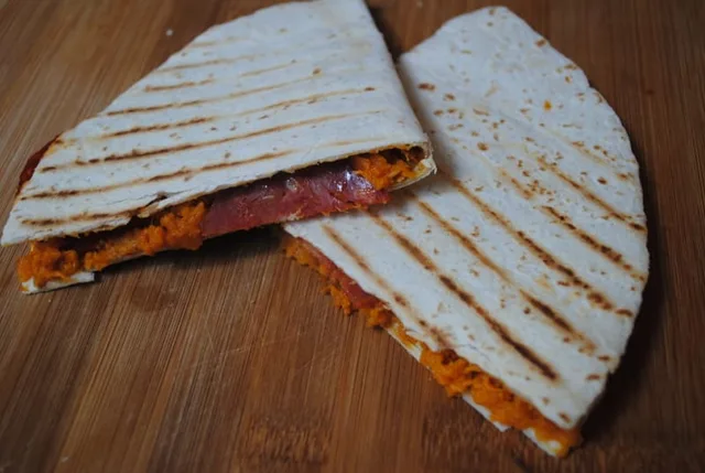 Sweet potato and chorizo Quesadillas recipe