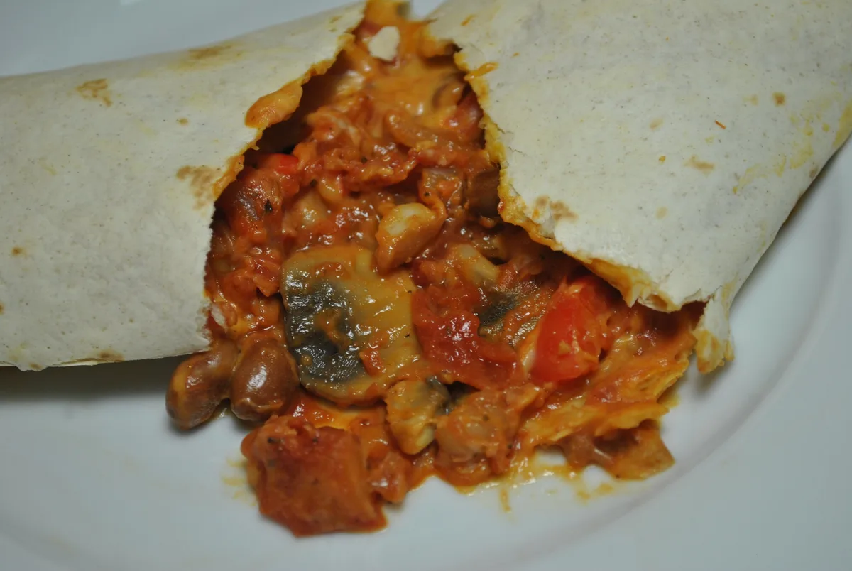 Vegan Mixed Bean and Veggie Baked Wraps Recipe - 2