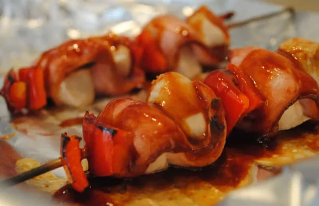 Bacon and turkey kebabs recipe