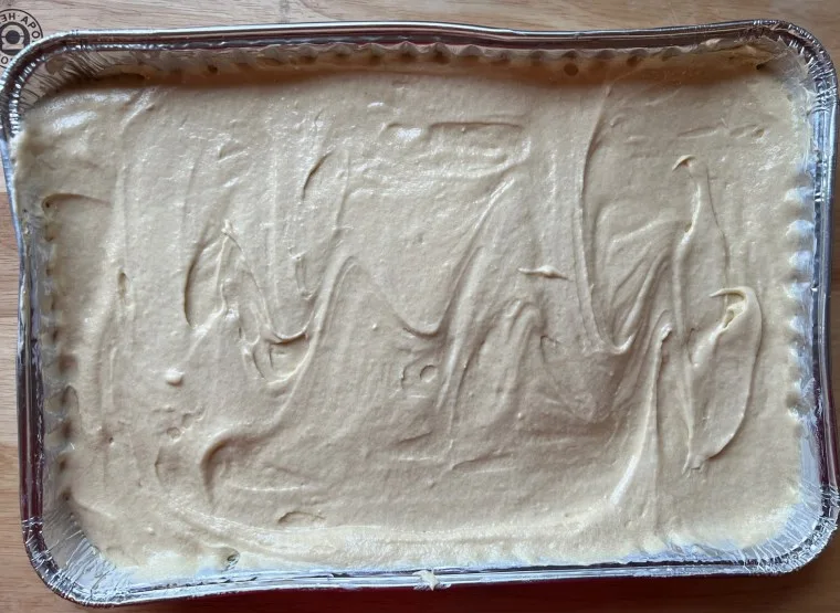 Basic sponge tray bake ready to be cooked