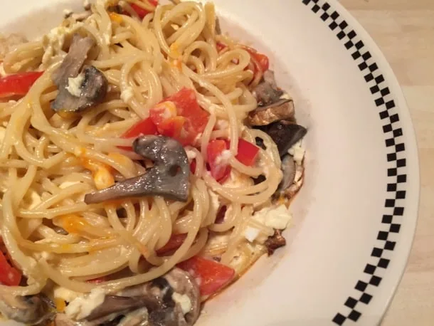 Eggy breakfast spaghetti pasta recipe