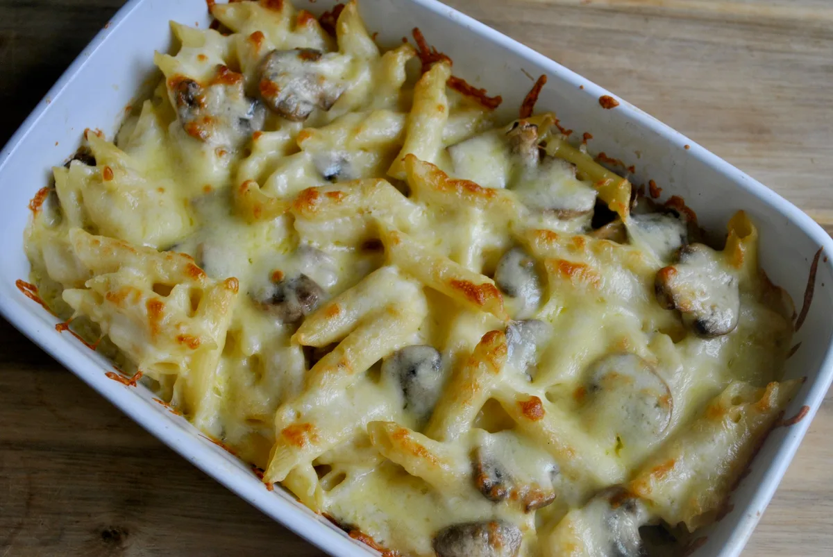 cheesy mushroom pasta bake recipe - 1