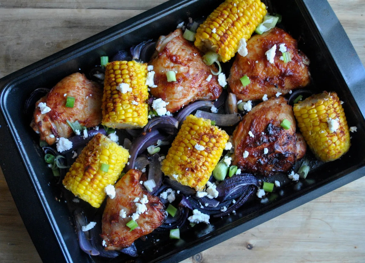chicken corn tray bake recipe - 2