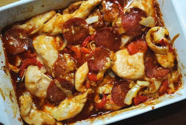 BBQ chicken pepperoni bake recipe