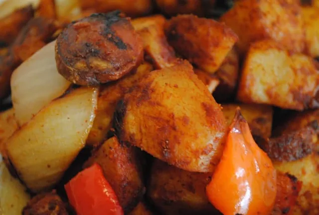 Roasted chorizo potatoes recipe