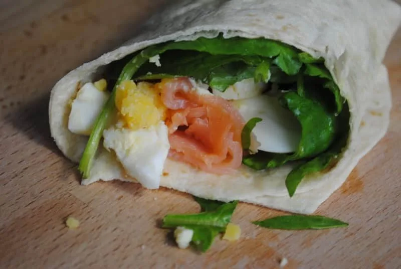Boiled Egg and Salmon Wraps Recipe