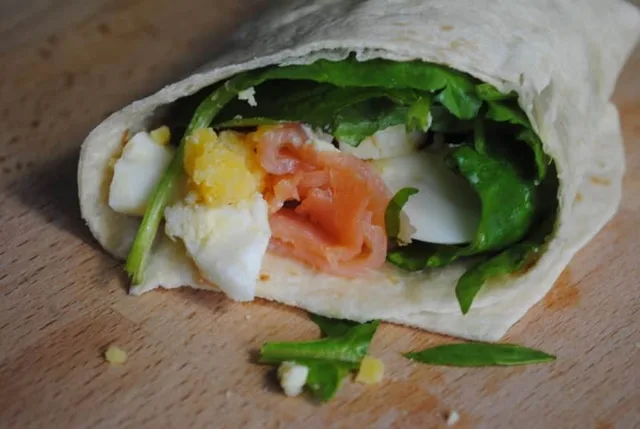 Boiled Egg and Salmon Wraps Recipe