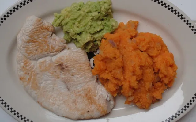 Turkey, avocado and sweet potato healthy student meal