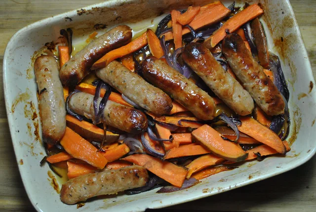 honey roasted sweet potato sausage recipe - 1