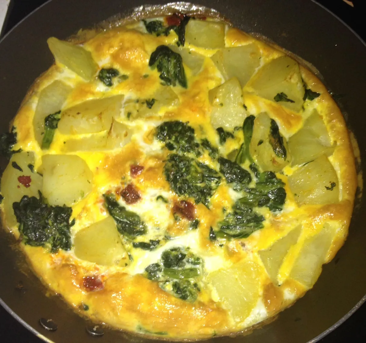Spanish chorizo potato omelette
