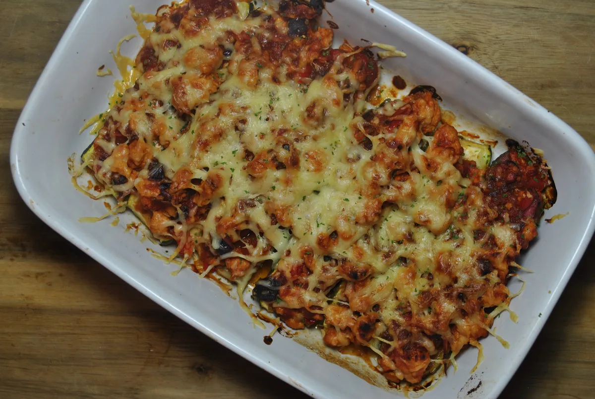 low carb Turkey Stuffed Courgette Recipe - 1