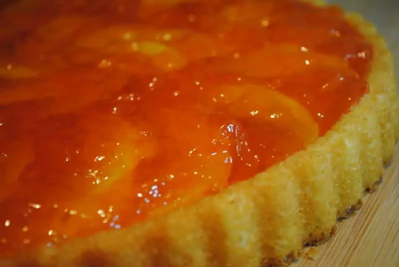 Peaches and jelly flan student recipe