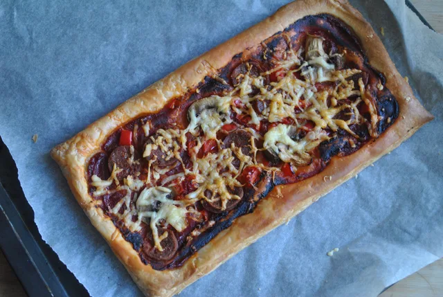 puff pastry chorizo pizza recipe - 1