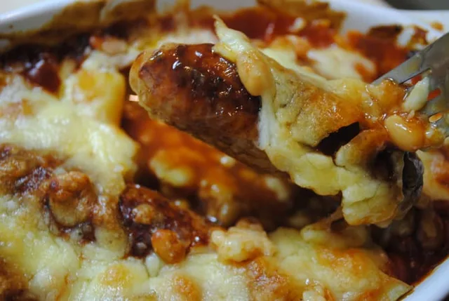 Sausage and bean cheese melt