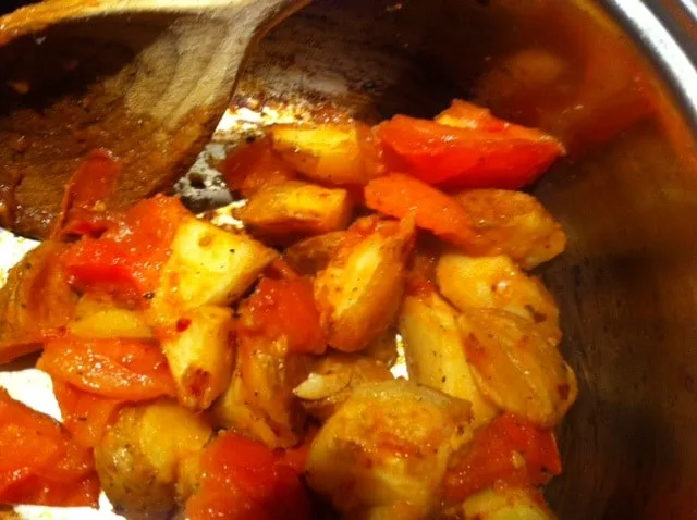 Ratatouille and grilled halloumi