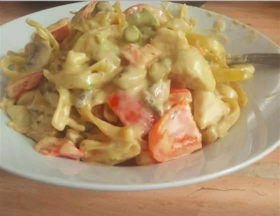 Pasta Alfredo with Asparagus