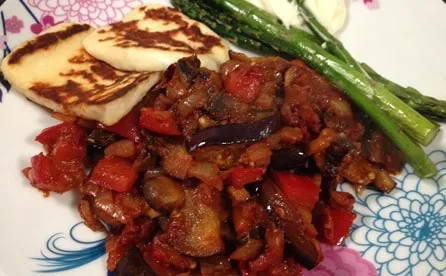 Ratatouille and grilled halloumi