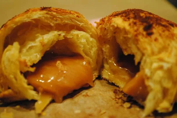 Sweet melting fudge croissants