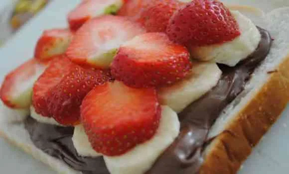 strawberry, banana toastie