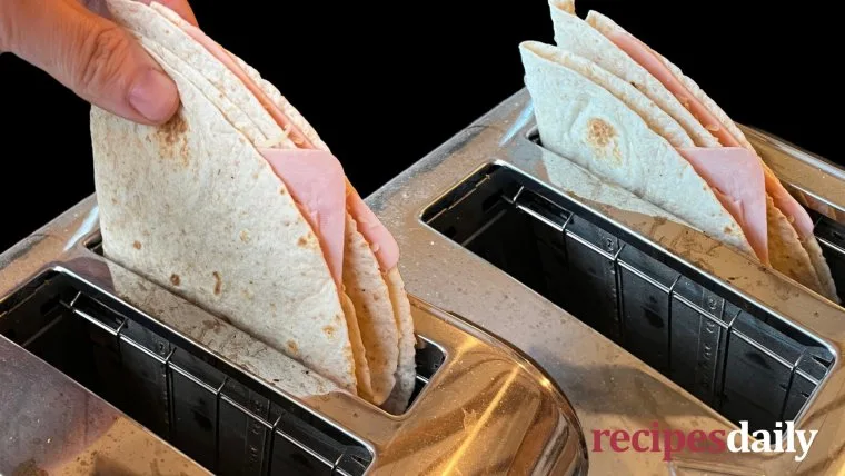 Wrap placed in toaster