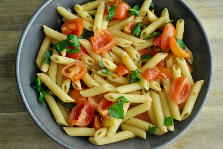 tomato basil pasta vegan recipe - 1