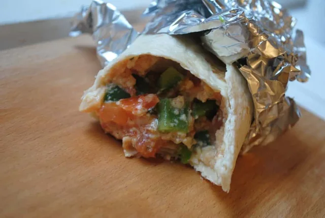 Fully loaded veggie breakfast burrito recipe